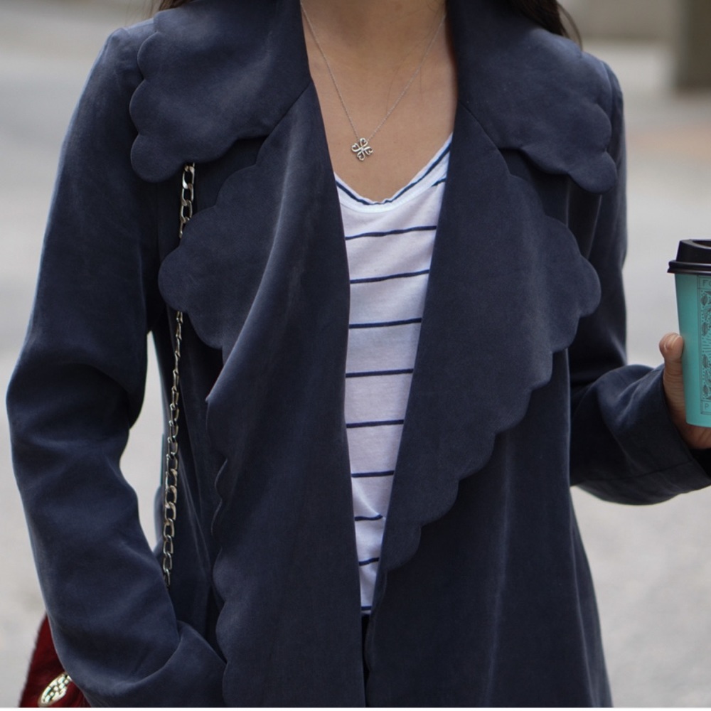 Club Monaco XS Navy Blue Trench Coat